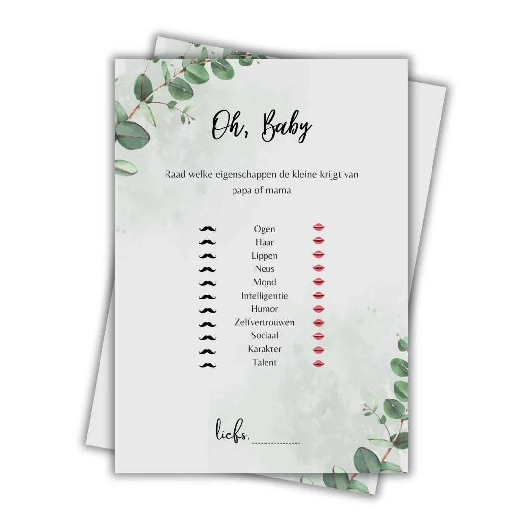 Babyshower invulkaart 'oh baby' groen - Afbeelding 2