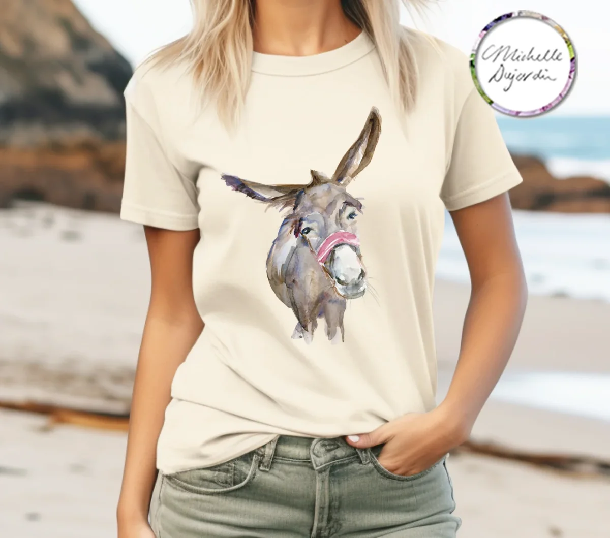 T-shirt met print van ezel - Afbeelding 6