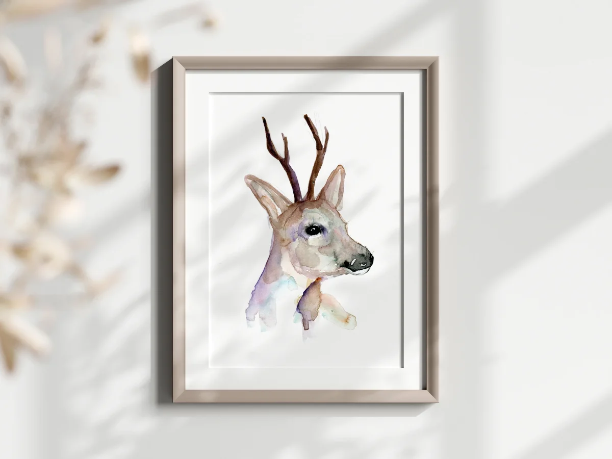 Ree aquarel Print - Afbeelding 2