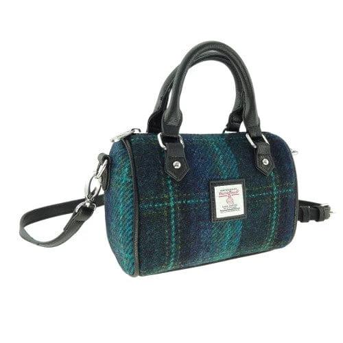 Bowlingtas mini Kilbride Blauw met Turquoise - 17x 20x11 - Harris Tweed - Glen Appin of Scotland - Afbeelding 2