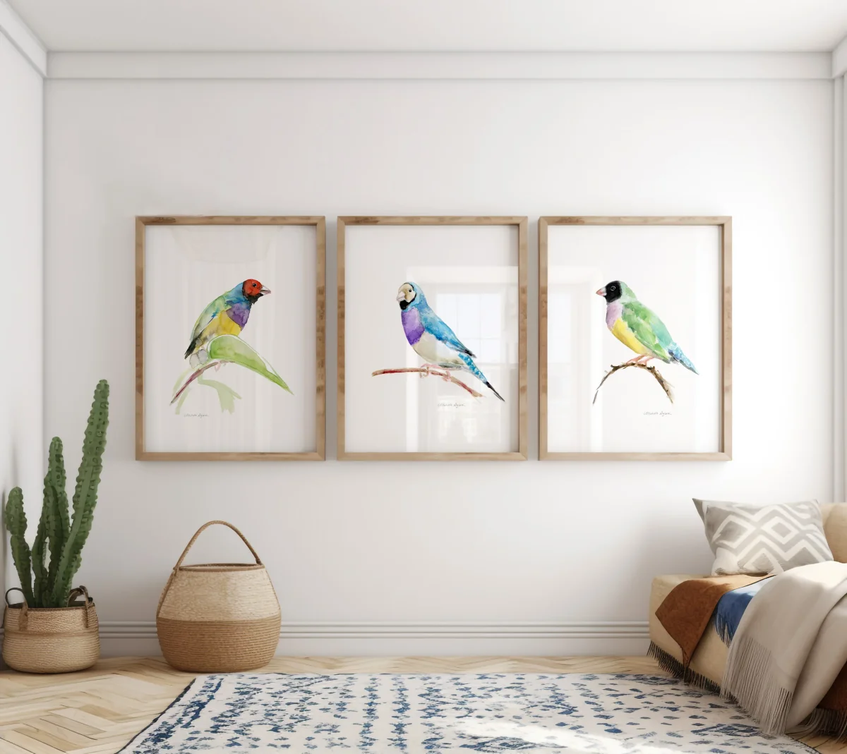 Gouldamadine Vink Kunst Prints set van 3 - Afbeelding 2