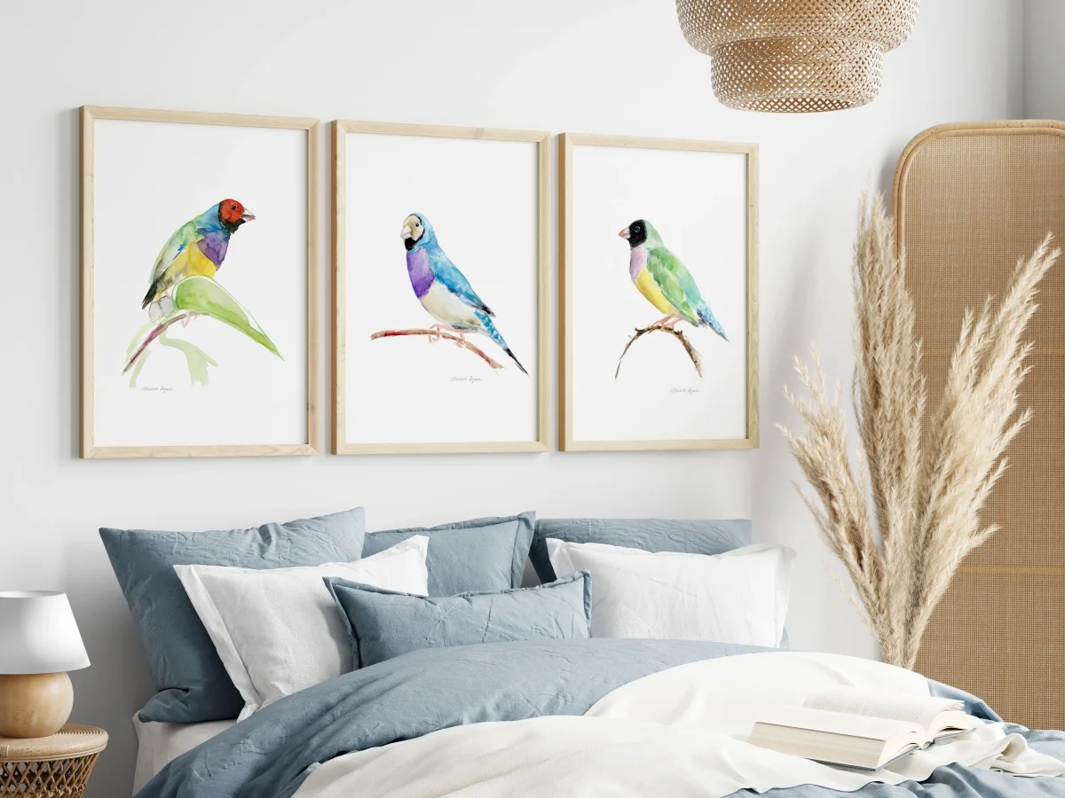 Gouldamadine Vink Kunst Prints set van 3 - Afbeelding 4