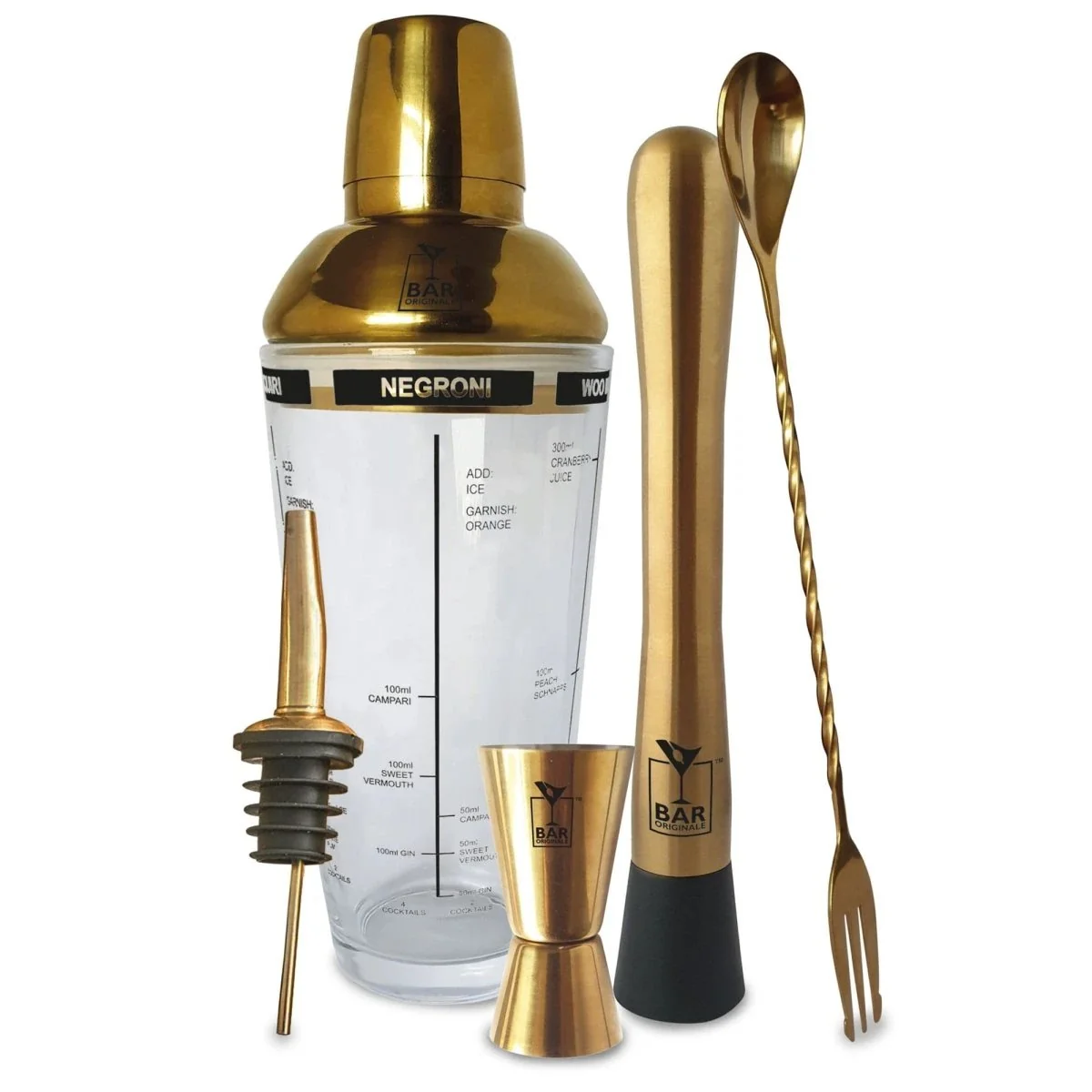 Klassieke Cocktail Shaker Set - Glas - Bar Originale