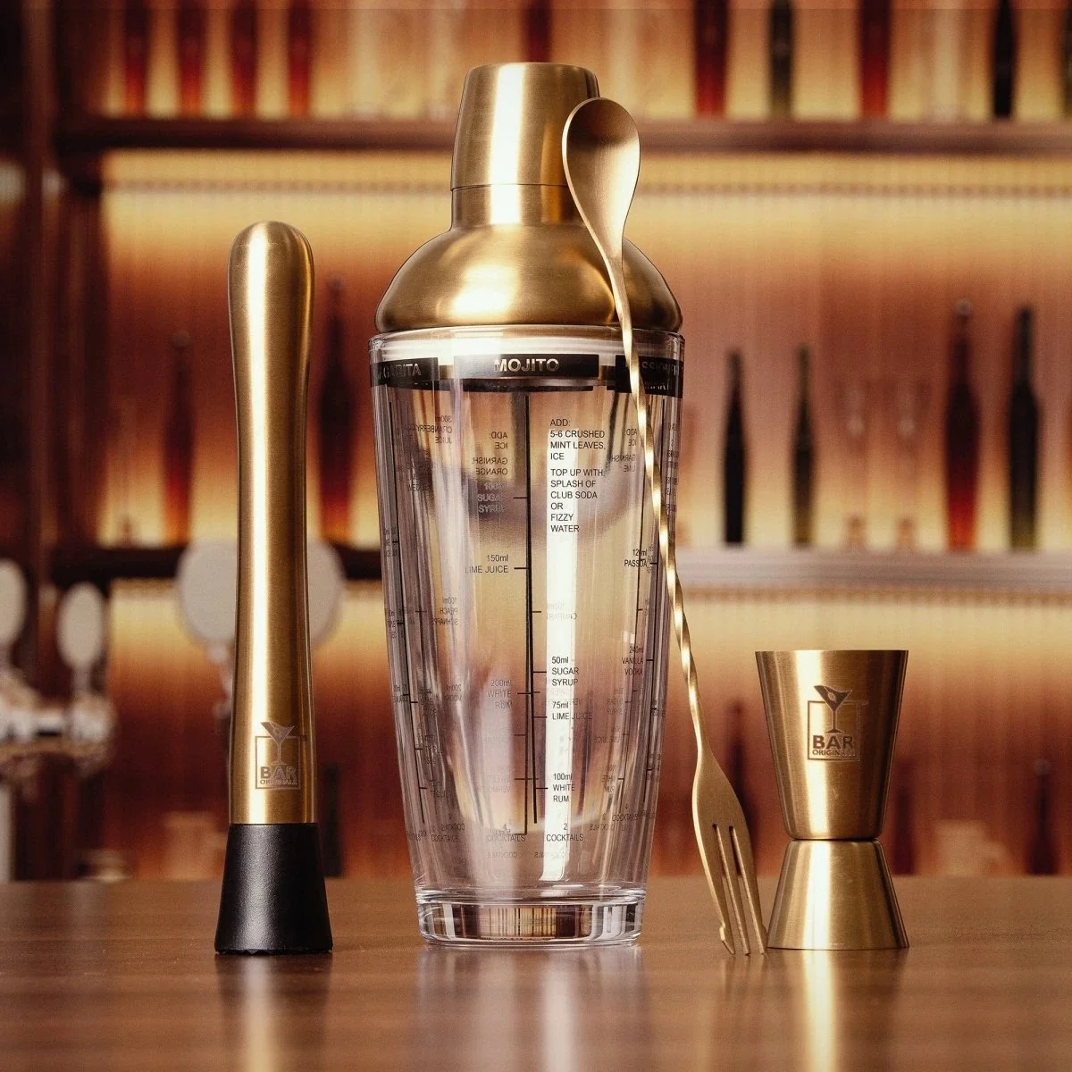 Klassieke Cocktail Shaker Set - Glas - Bar Originale - Afbeelding 3
