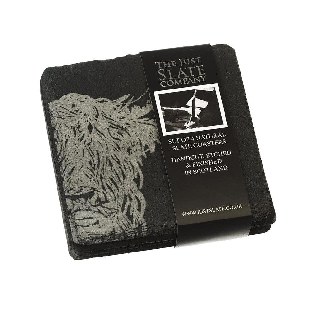 Onderzetters Schotse Hooglander - Gegraveerd - Leisteen - Just Slate Company Scotland - Afbeelding 2