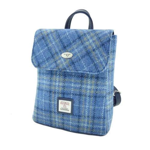 Rugzak Tummel Lichtblauw - Mini - 26x21x12 - Harris Tweed - Glen Appin of Scotland - Afbeelding 2
