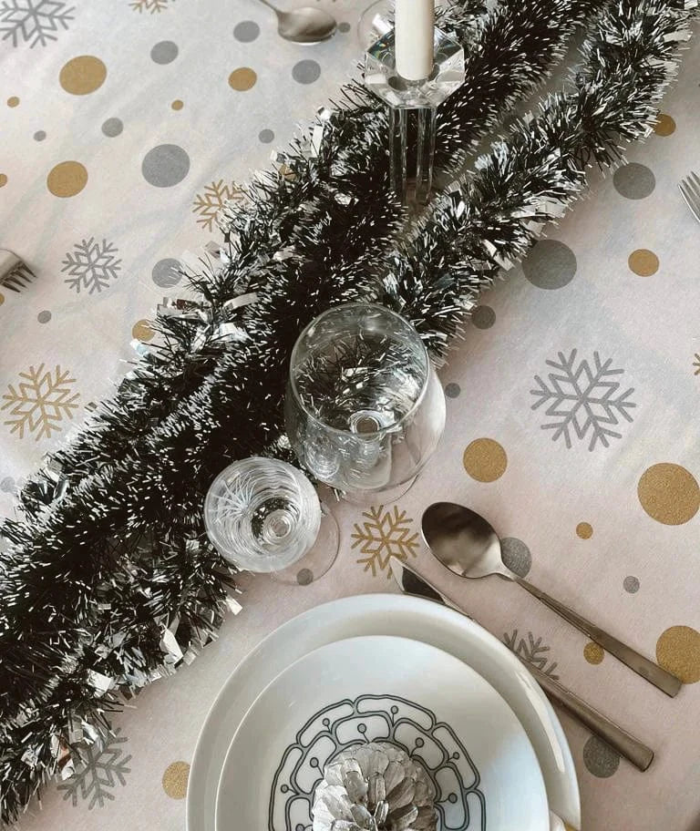 Tafelkleed Sneeuwvlokje Wit Large - 140x220 - Katoen - Mood Company - Afbeelding 3