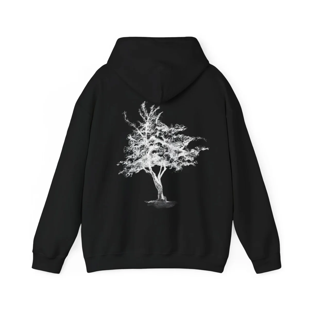 Zwarte Hoodie met boom tekening - Afbeelding 5
